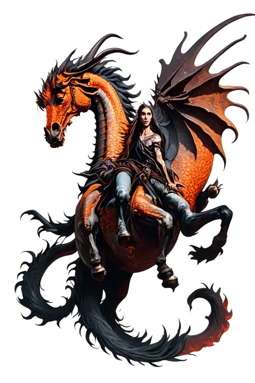 death from Darksiders Horseman riding the dragon tattoo design idea