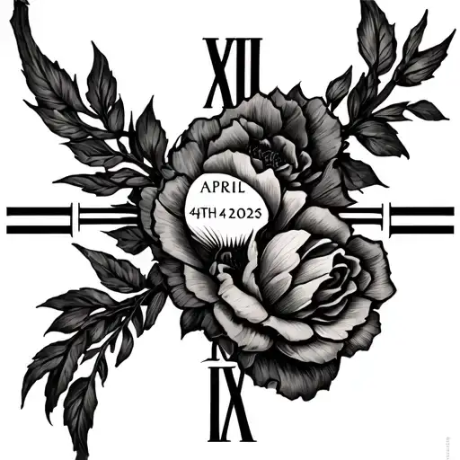 April 4th 2026 in Roman numerals vertically along my rib cage tattoo design idea