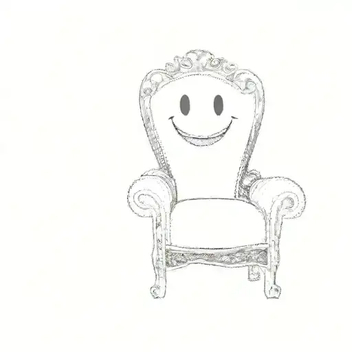 a chair with a smiley face on it tattoo design idea