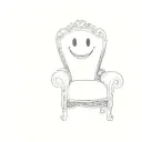 a chair with a smiley face on it tattoo design idea