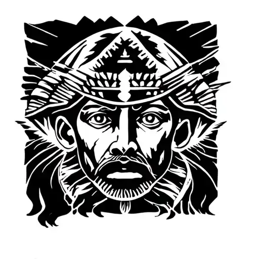 group of ancient nomads migrating  tattoo design idea