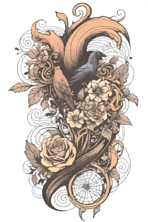 find someone who grows flowers in the darkest parts of you, annotomically correct heart, masculine, ravens tattoo design idea