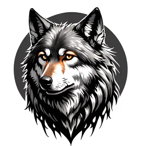 wolf techno christ tattoo design idea