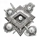 Tattoo , billiards , with action king written inside tattoo design idea