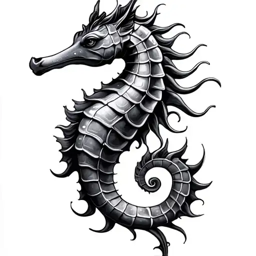 sea ​​horse tattoo design idea