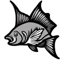 Outline map of Reunion Island with fish astro sign tattoo design idea