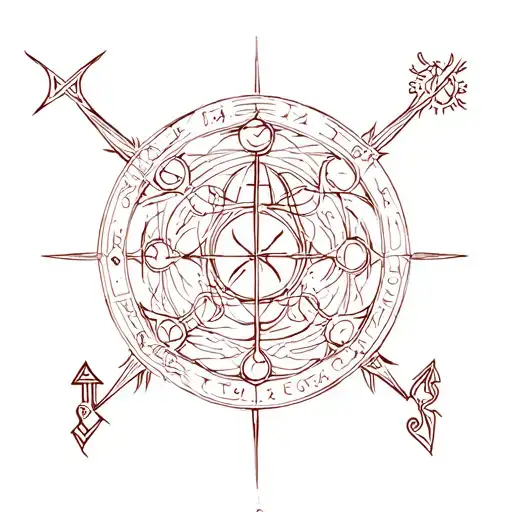 combination of the runes Algiz Tiwaz Sowilo tattoo design idea