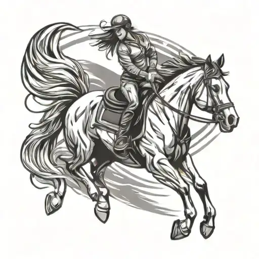 Horse Barrel Racing club tattoo design idea
