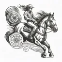Horse Barrel Racing club tattoo design idea