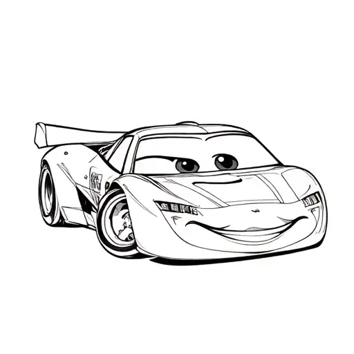 mcqueen cars film, fine line art tattoo tattoo design idea