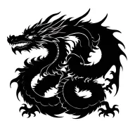 twin Dragon wrapped tattoo design idea