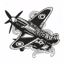 spitfire fighter plane tattoo design idea