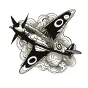 spitfire fighter plane tattoo design idea