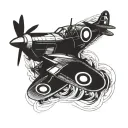 spitfire fighter plane tattoo design idea