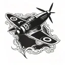 spitfire fighter plane tattoo design idea