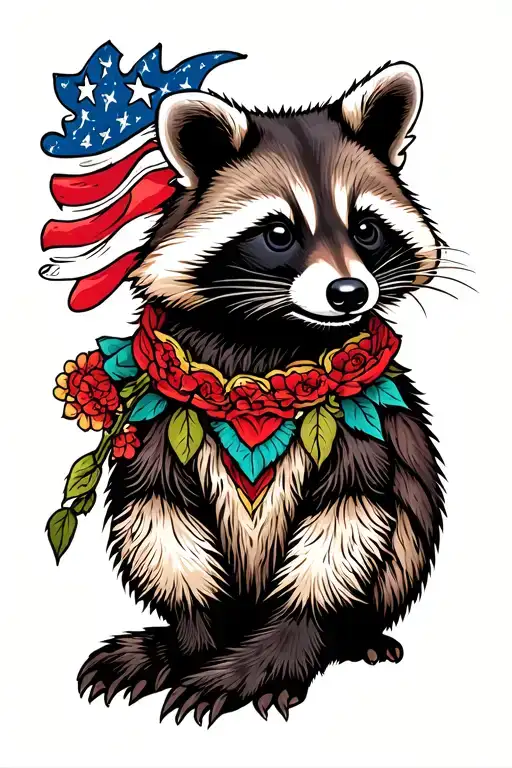 racoon tattoo design idea