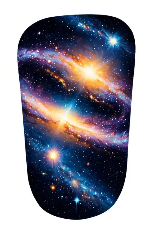 outerspace galaxy filled with stars  tattoo design idea