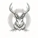 Jackalope snarling tattoo design idea
