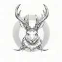 Jackalope snarling tattoo design idea