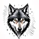 when you're a Pisces, but the wolf is your animal spirit tattoo design idea