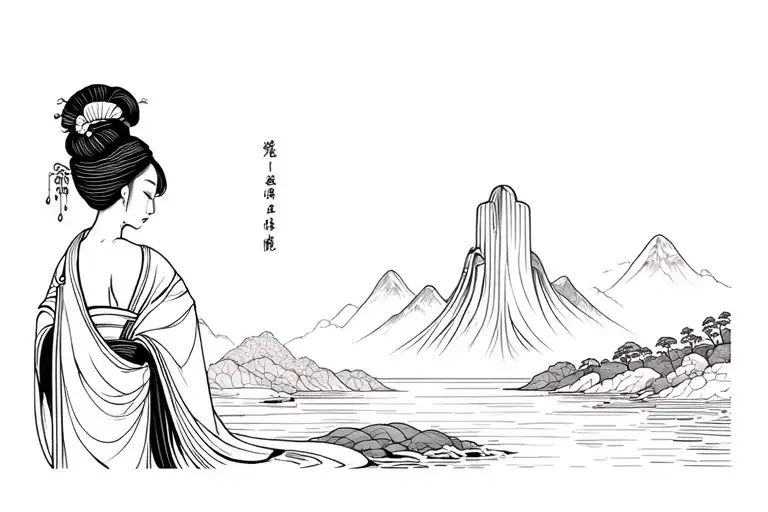 Geisha Crying Minimalist