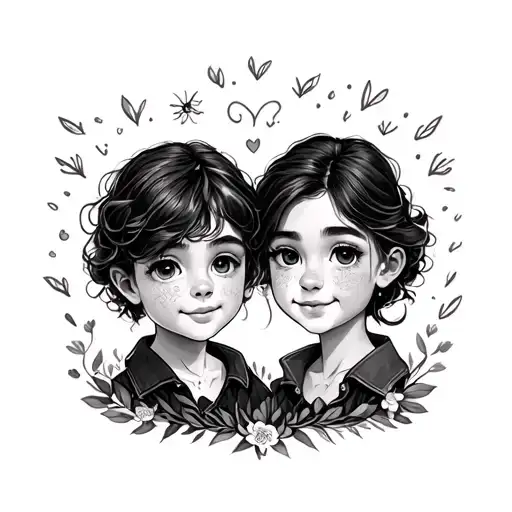 small fine line matching tattoo for brother and sister  tattoo design idea