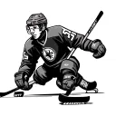 stick man hockey player tattoo design idea