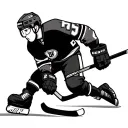 stick man hockey player tattoo design idea