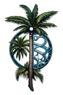 Palm Tree Of Life paramedic symbol tattoo design idea