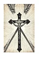 Christian Cross with holy trinity triangle where the cross intersects tattoo design idea