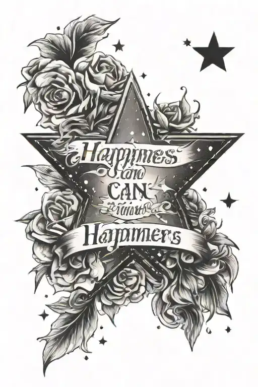 stars with text written Happiness can be found, even in the darkest of times, if one only remembers to turn  tattoo design idea