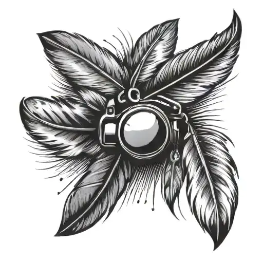 Sports Broadcasting and Indian feathers tattoo design idea