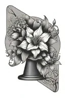 narcissist flowers on traffic cone tattoo design idea
