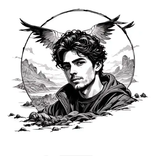 a 21 year old man who loves to live a single life forever. trying to find out the innerpeace by traveeling alone tattoo design idea