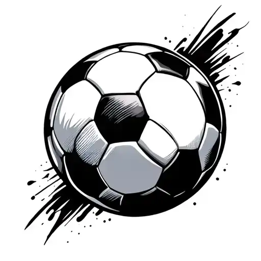 soccer ball with chuteators tattoo design idea