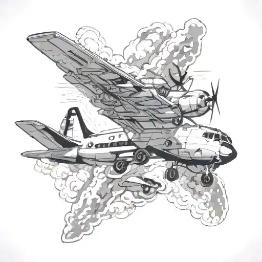 p3 Orion airplane navy wings tattoo design idea