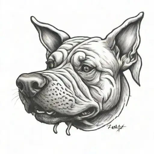 bully dog face tattoo design inspired tattoo design idea