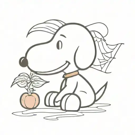 Snoopy with a tangerine tatto tattoo design idea