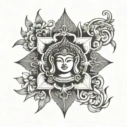 duty karma dharma tattoo design idea