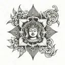 duty karma dharma tattoo design idea