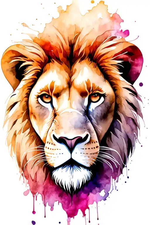 lion face with cross over his eye tattoo design idea