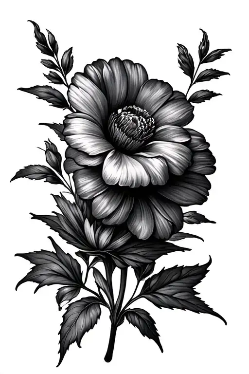 July and Arpil Birth Flower tattoo design idea