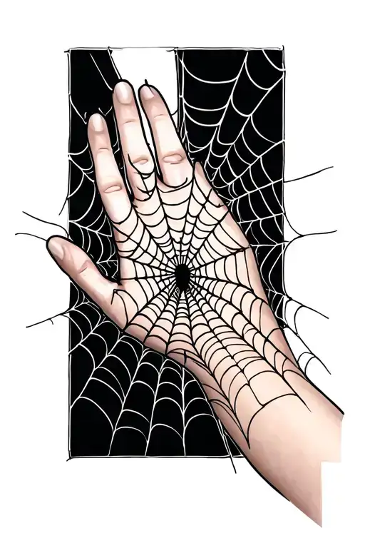 spider web on hand with a half sleeve tattoo tattoo design idea