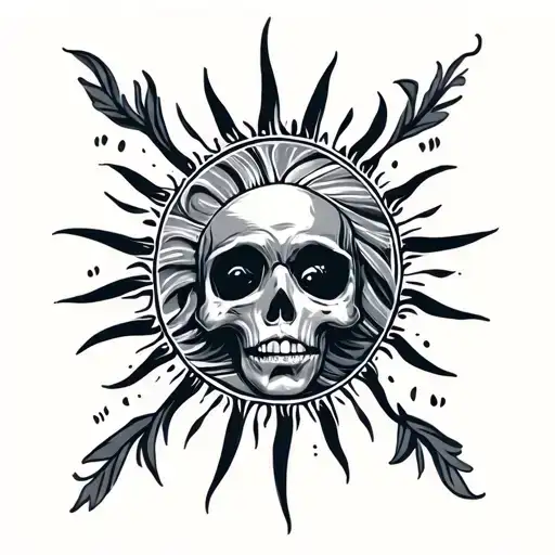 save beach sun theme tribal tattoo design idea