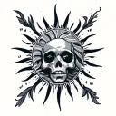 save beach sun theme tribal tattoo design idea