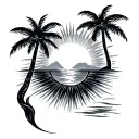 save beach sun theme tribal tattoo design idea
