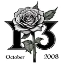 October 13 2008 in Roman numerals with a little rose  tattoo design idea