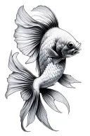 fancy goldfish tattoo design idea