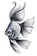 fancy goldfish tattoo design idea
