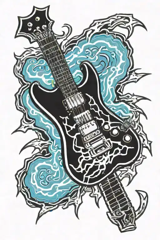 I want a razor blade with lightning behind it. I want the lightning shaped like the decals on Dimebag Darrell's guitar  tattoo design idea